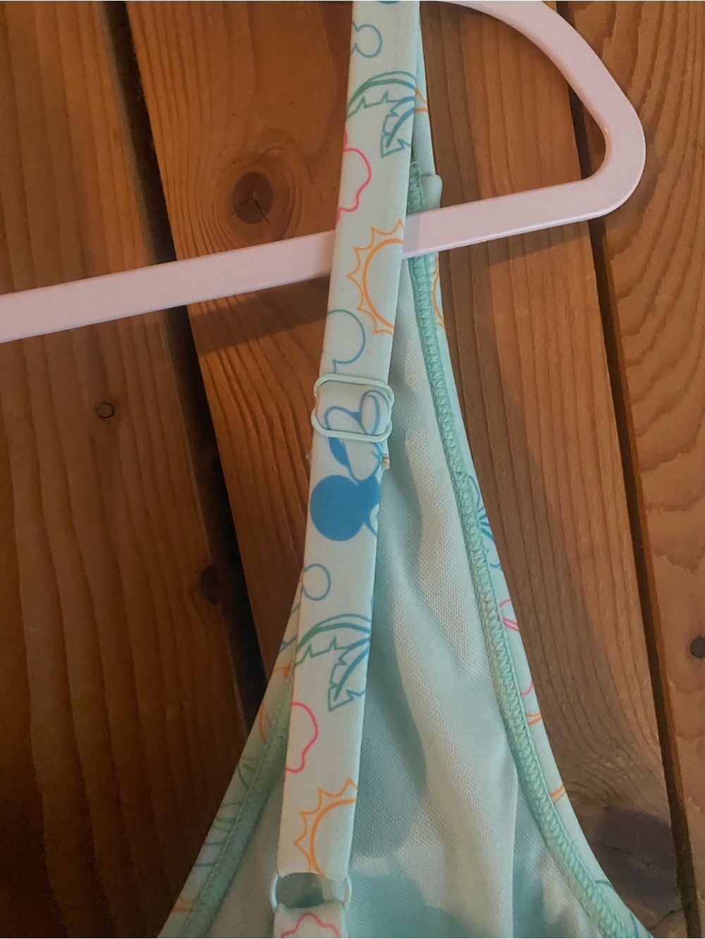 Disney Parks Mickey & Minnie Mouse Light Aqua & Teal Tropical Swimwear One-Piece - Picture 5 of 6